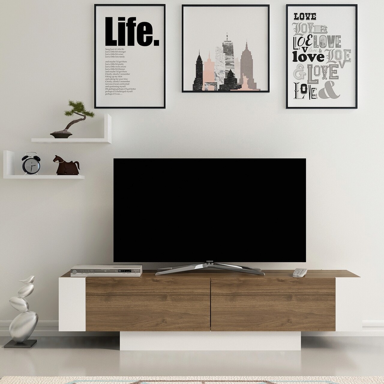 Comoda TV, Hanah Home, Matera, Nuc/Alb - imagine 5